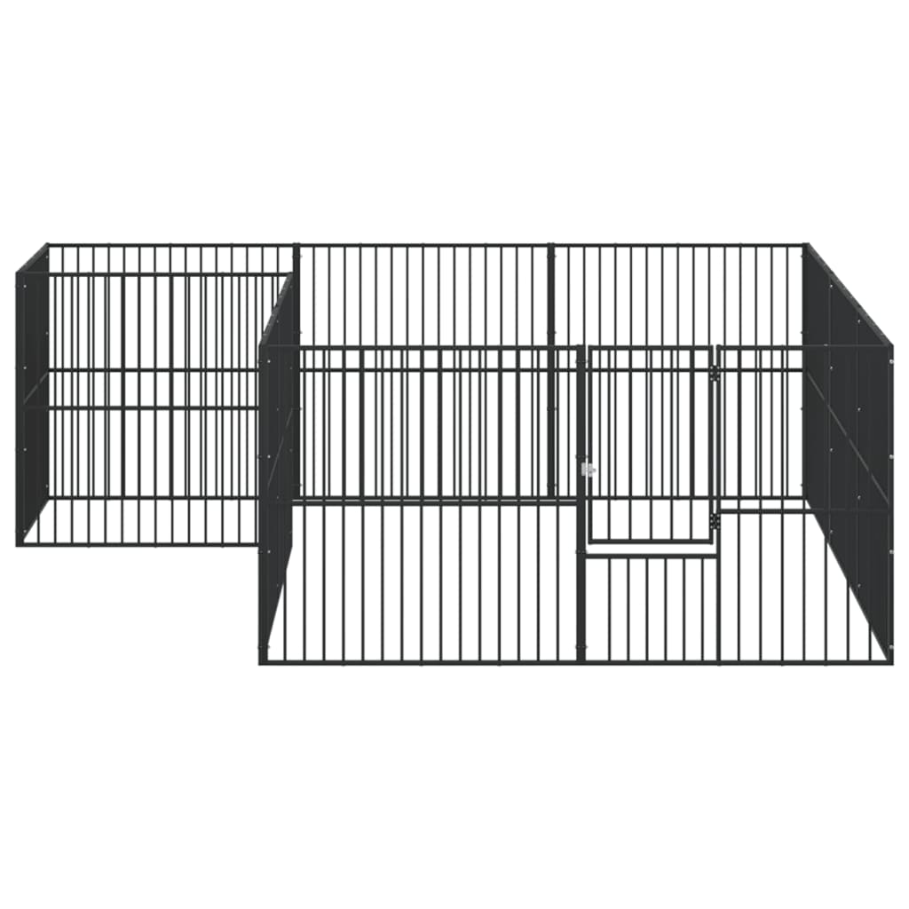 Dog Playpen Black Galvanized Steel Large Durable Dog Playpen