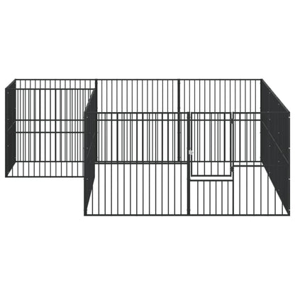 Dog Playpen Black Galvanized Steel Large Durable Dog Playpen