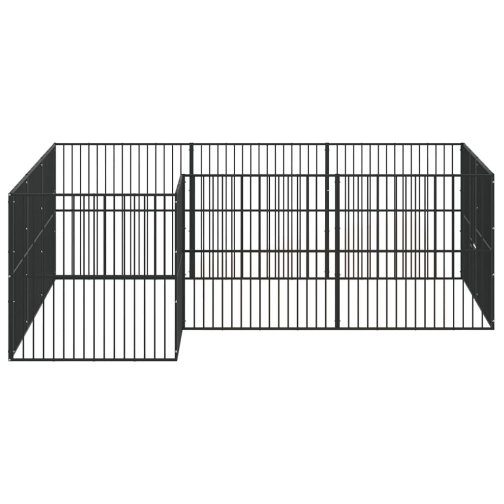 Dog Playpen Black Galvanized Steel Large Durable Dog Playpen