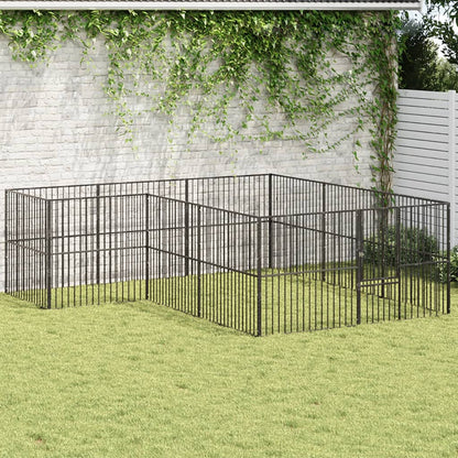 Dog Playpen Black Galvanized Steel Large Durable Dog Playpen