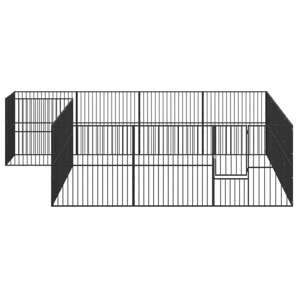 Dog Playpen Black Galvanized Steel Large Durable Dog Playpen