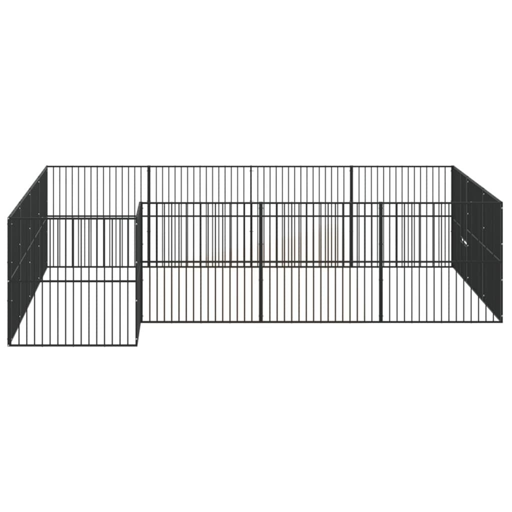 Dog Playpen Black Galvanized Steel Large Durable Dog Playpen
