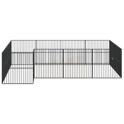 Dog Playpen Black Galvanized Steel Large Durable Dog Playpen