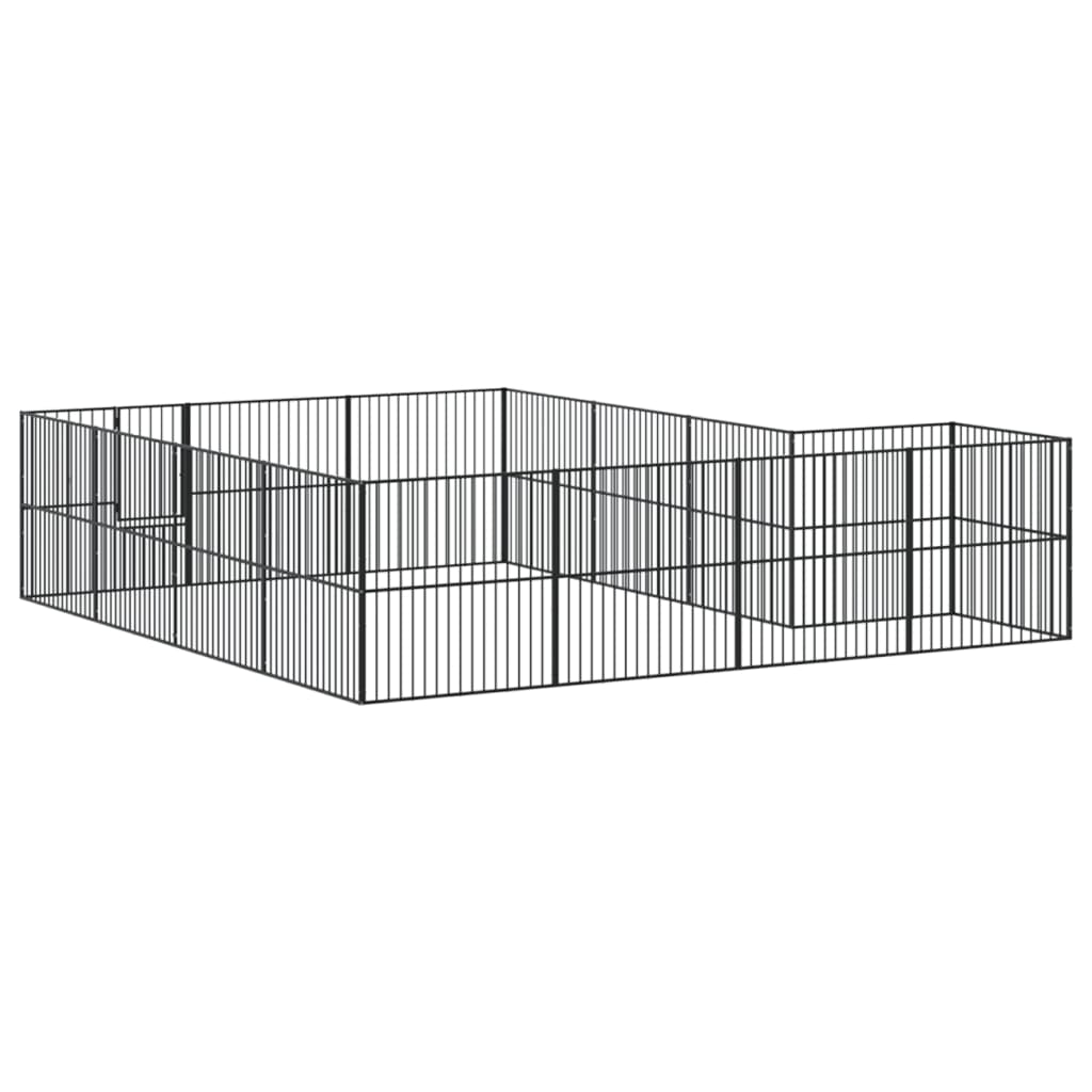 Dog Playpen Black Galvanized Steel Large Durable Dog Playpen