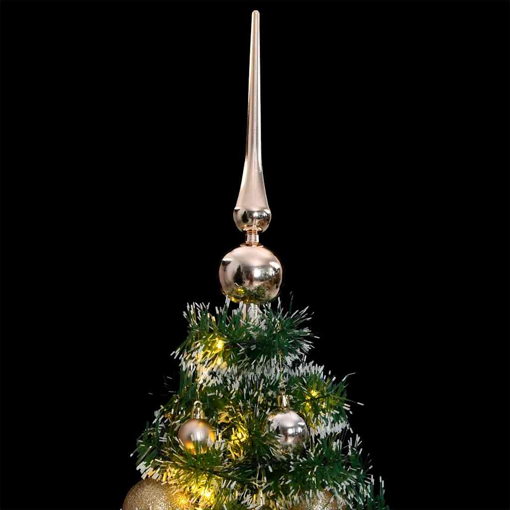 Artificial Christmas Tree 150 LEDs&Ball Set&Flocked Snow 47.2"