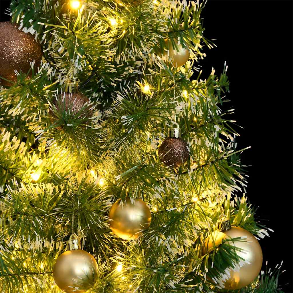 Artificial Christmas Tree 150 LEDs&Ball Set&Flocked Snow 47.2"
