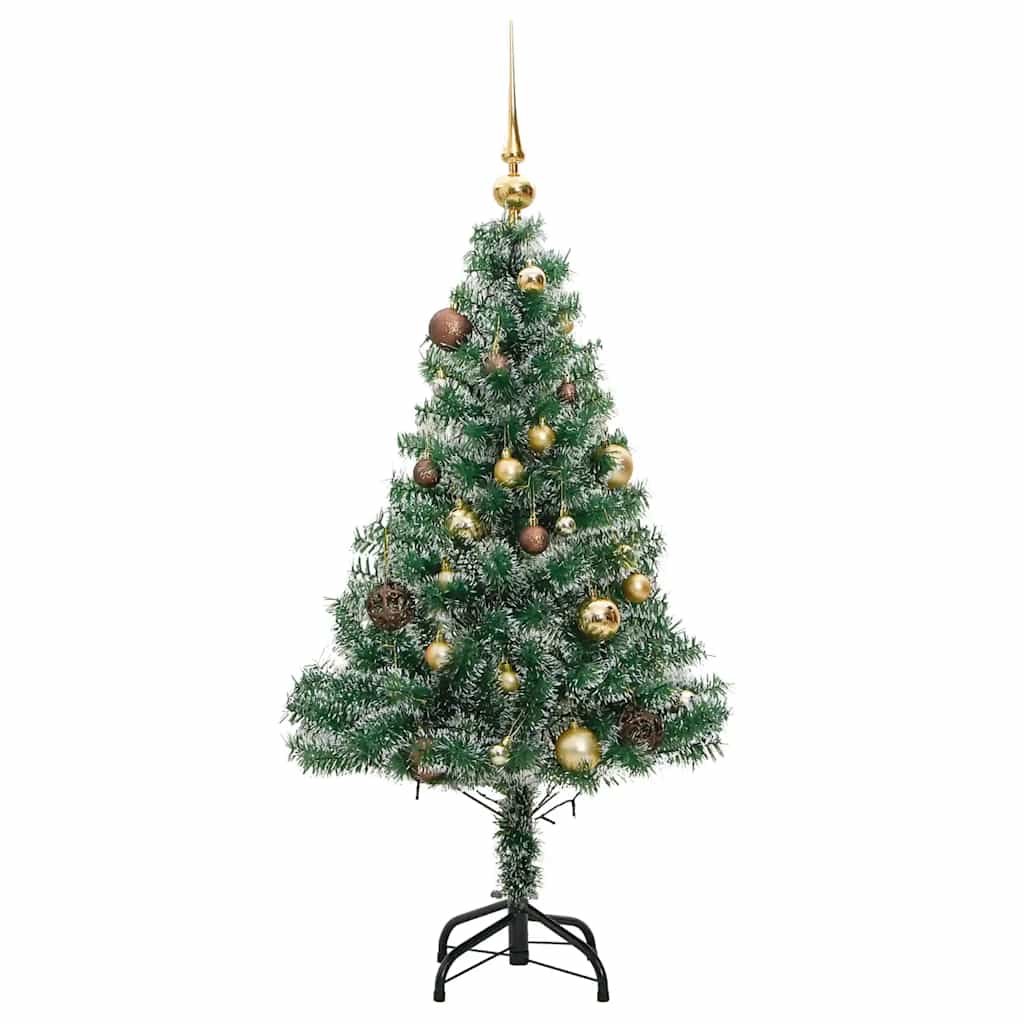 Artificial Christmas Tree 150 LEDs&Ball Set&Flocked Snow 47.2"