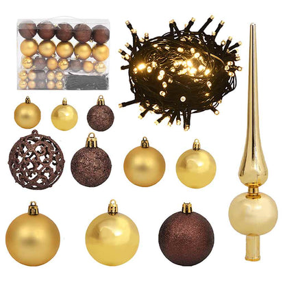 Artificial Christmas Tree 150 LEDs&Ball Set&Flocked Snow 47.2"