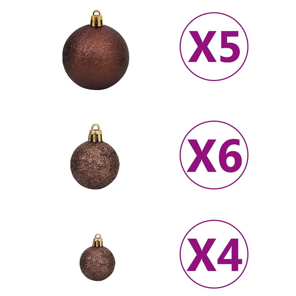 Artificial Christmas Tree 150 LEDs&Ball Set&Flocked Snow 47.2"