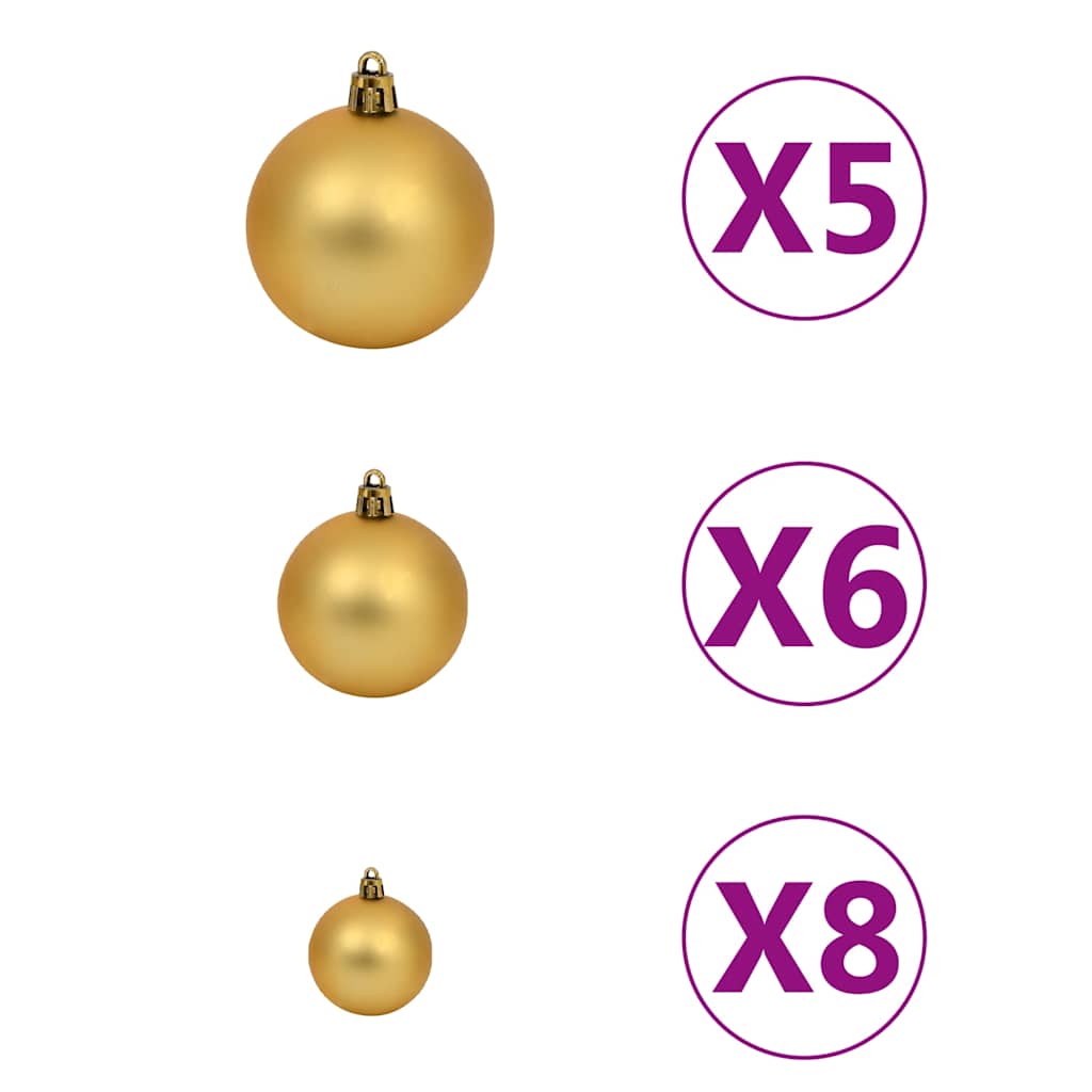 Artificial Christmas Tree 150 LEDs&Ball Set&Flocked Snow 47.2"