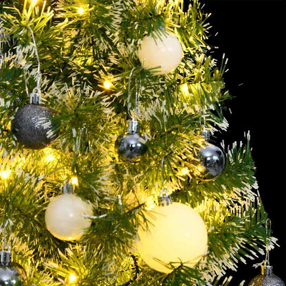 Artificial Christmas Tree 150 LEDs&Ball Set&Flocked Snow 47.2"