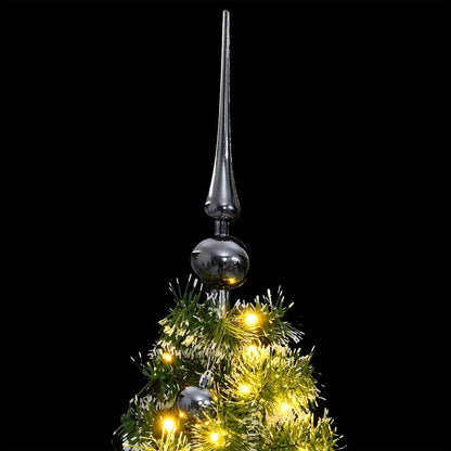 Artificial Christmas Tree 150 LEDs&Ball Set&Flocked Snow 59.1"