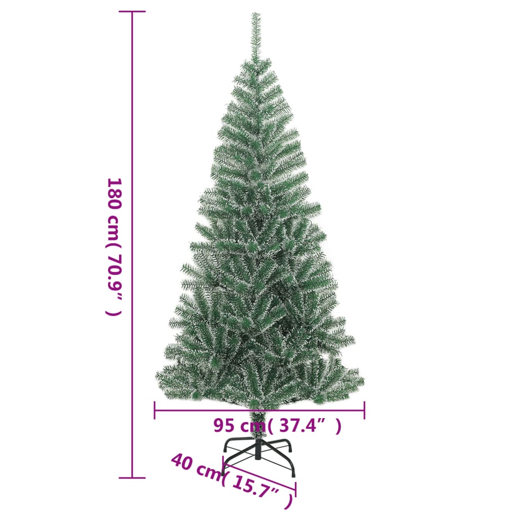 Artificial Christmas Tree 300 LEDs & Flocked Snow 70.9"