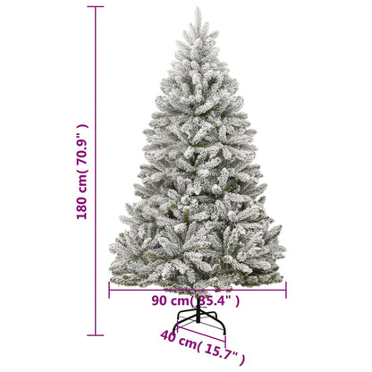 Artificial Hinged Christmas Tree 300 LEDs & Flocked Snow 70.9"