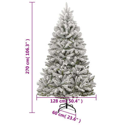 Artificial Hinged Christmas Tree 300 LEDs & Flocked Snow 106.3"