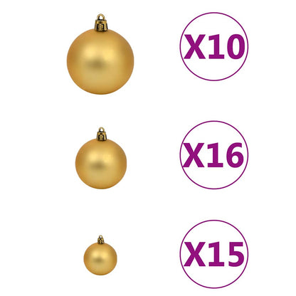 Artificial Christmas Tree 300 LEDs&Ball Set&Flocked Snow 70.9"