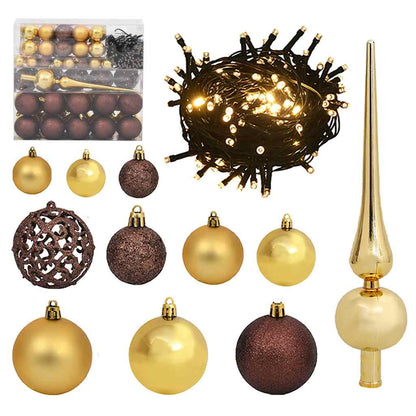 Artificial Christmas Tree 300 LEDs&Ball Set&Flocked Snow 94.5"