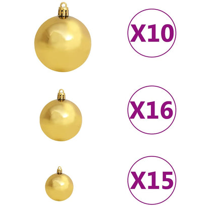 Artificial Christmas Tree 300 LEDs&Ball Set&Flocked Snow 94.5"