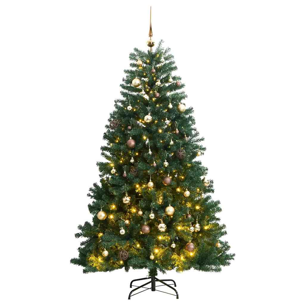 Artificial Hinged Christmas Tree 300 LEDs & Ball Set 70.9"
