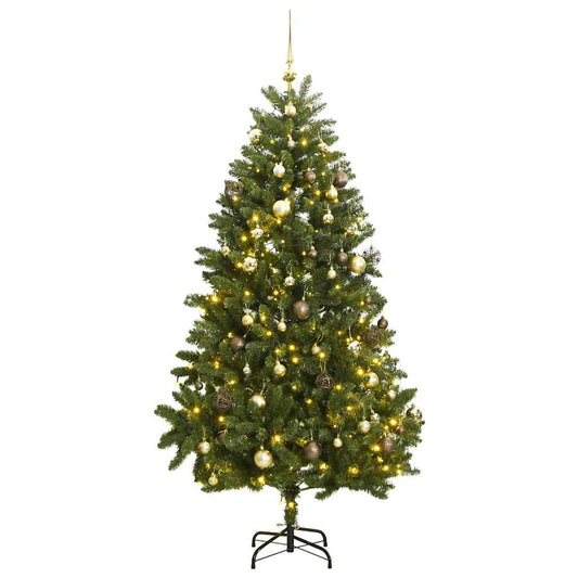 Artificial Hinged Christmas Tree 300 LEDs & Ball Set 106.3"