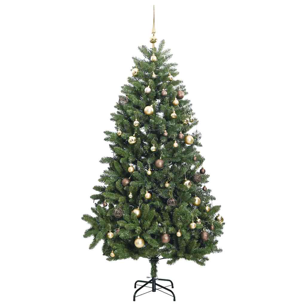 Artificial Hinged Christmas Tree 300 LEDs & Ball Set 118.1"