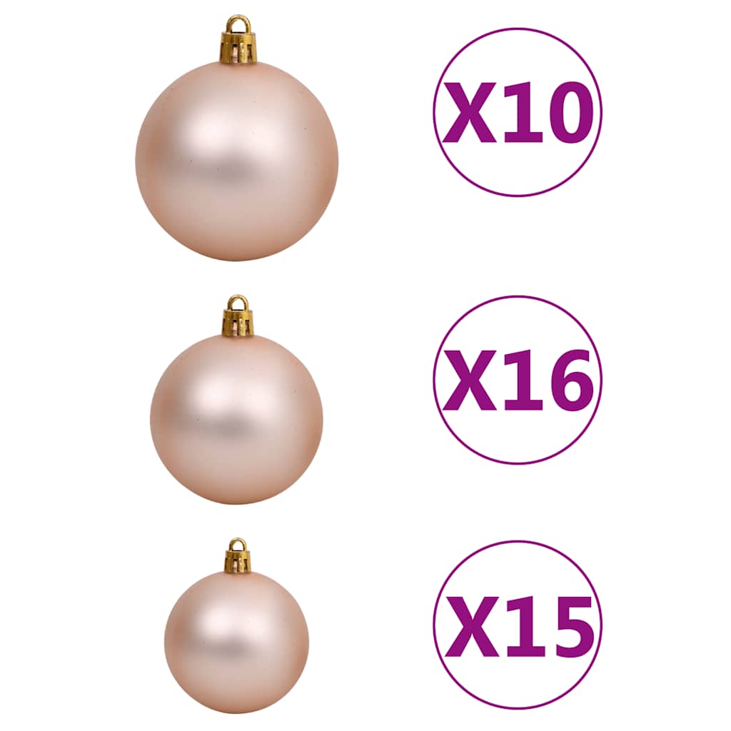 Artificial Christmas Tree 300 LEDs&Ball Set&Flocked Snow 94.5"