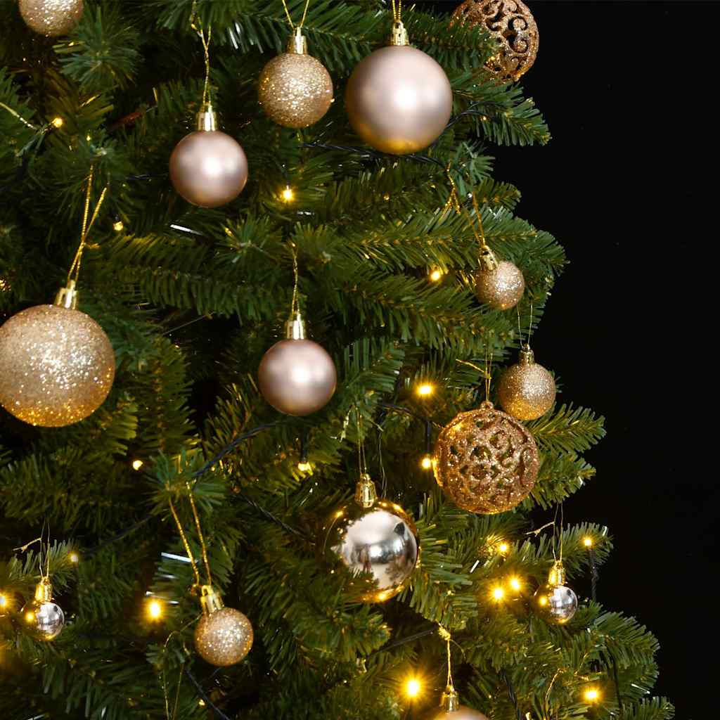 Artificial Hinged Christmas Tree 300 LEDs & Ball Set 118.1"