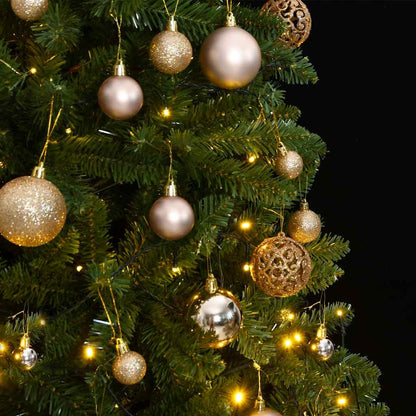 Artificial Hinged Christmas Tree 300 LEDs & Ball Set 118.1"