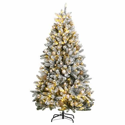 Artificial Hinged Christmas Tree 300 LEDs & Ball Set 106.3"