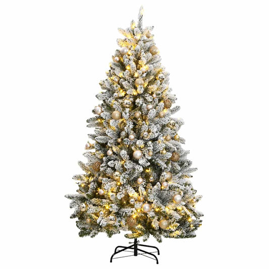 Artificial Hinged Christmas Tree 300 LEDs & Ball Set 106.3"