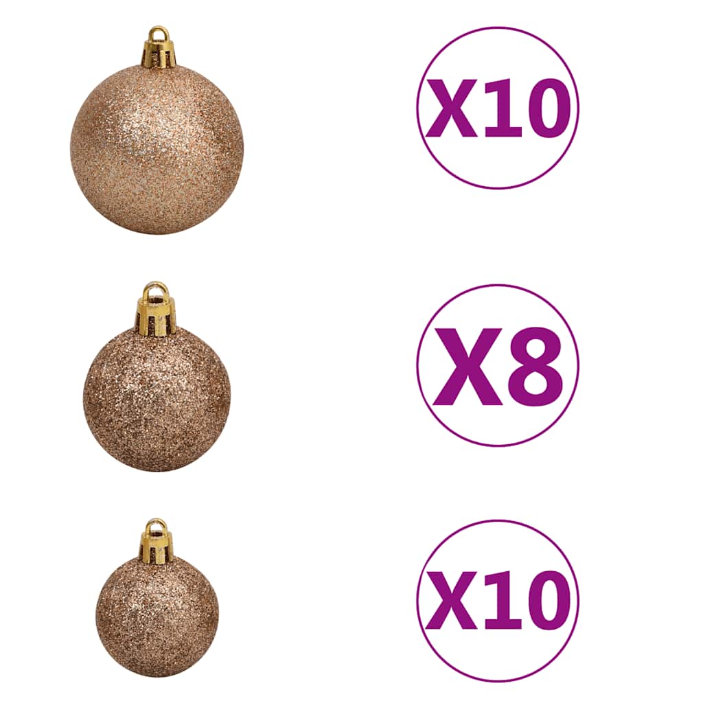 Artificial Hinged Christmas Tree 300 LEDs & Ball Set 106.3"