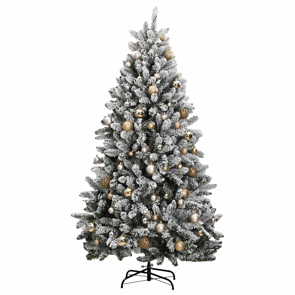 Artificial Hinged Christmas Tree 300 LEDs & Ball Set 118.1"