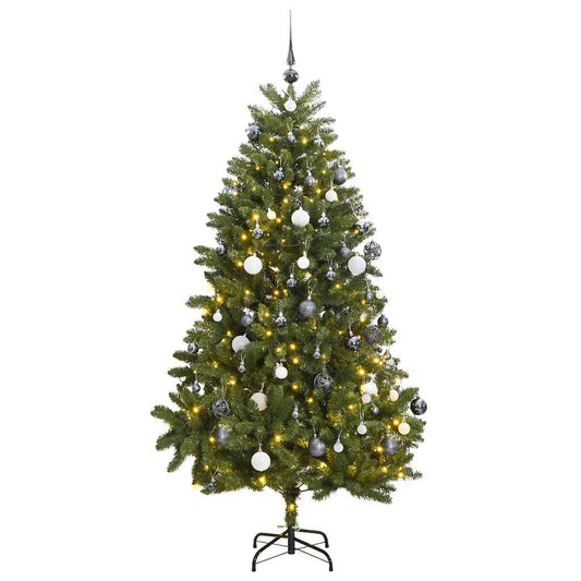 Artificial Hinged Christmas Tree 300 LEDs & Ball Set 106.3"