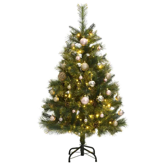 Artificial Hinged Christmas Tree 150 LEDs & Ball Set 59.1"
