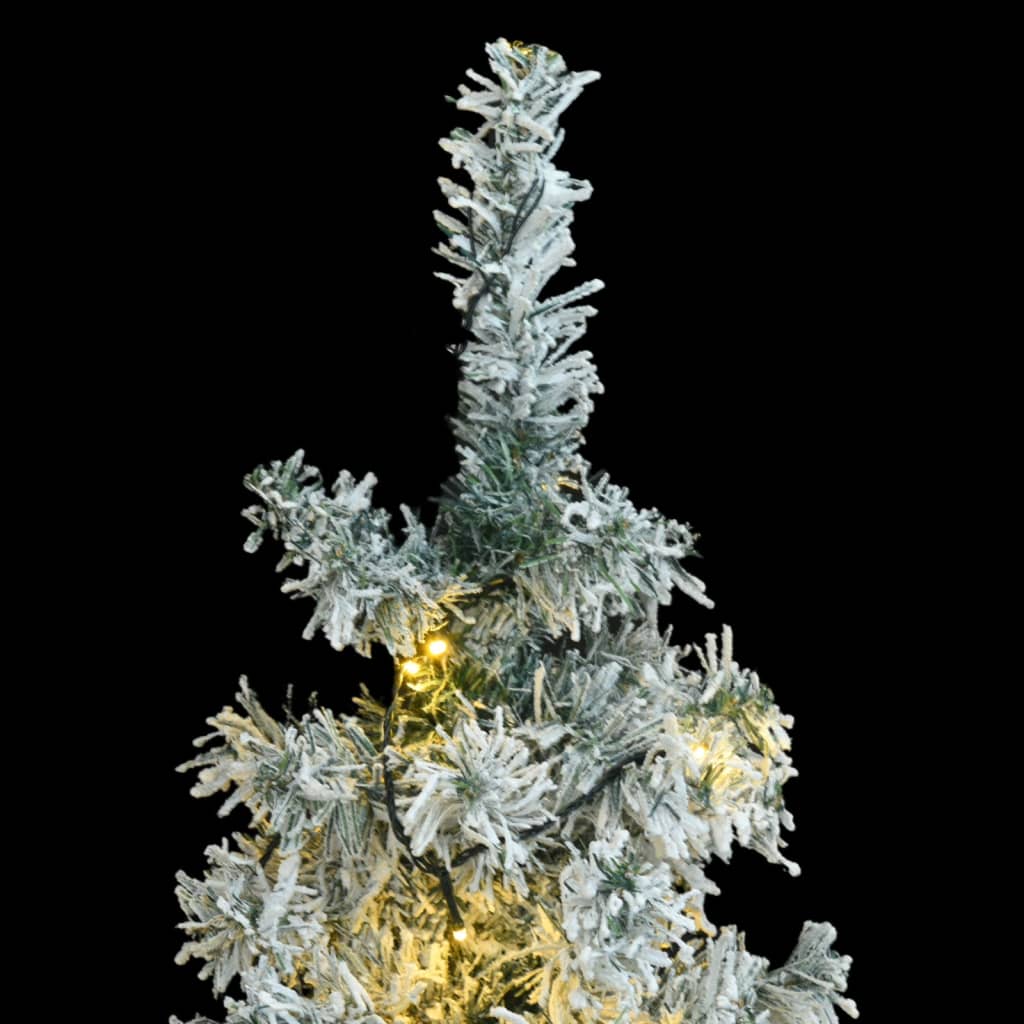 Slim Christmas Tree 300 LEDs & Flocked Snow 106.3"