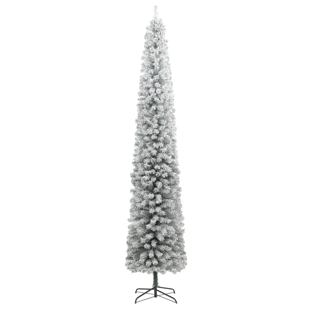 Slim Christmas Tree 300 LEDs & Flocked Snow 106.3"