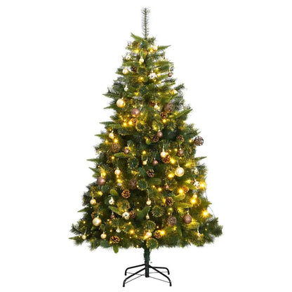 Artificial Hinged Christmas Tree 300 LEDs & Ball Set 70.9"