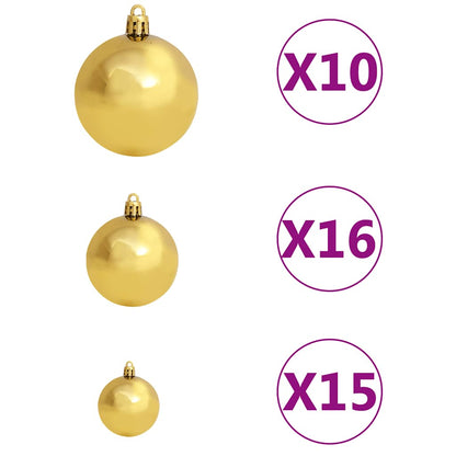 Artificial Hinged Christmas Tree 300 LEDs & Ball Set 70.9"