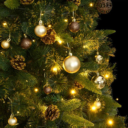 Artificial Hinged Christmas Tree 300 LEDs & Ball Set 70.9"