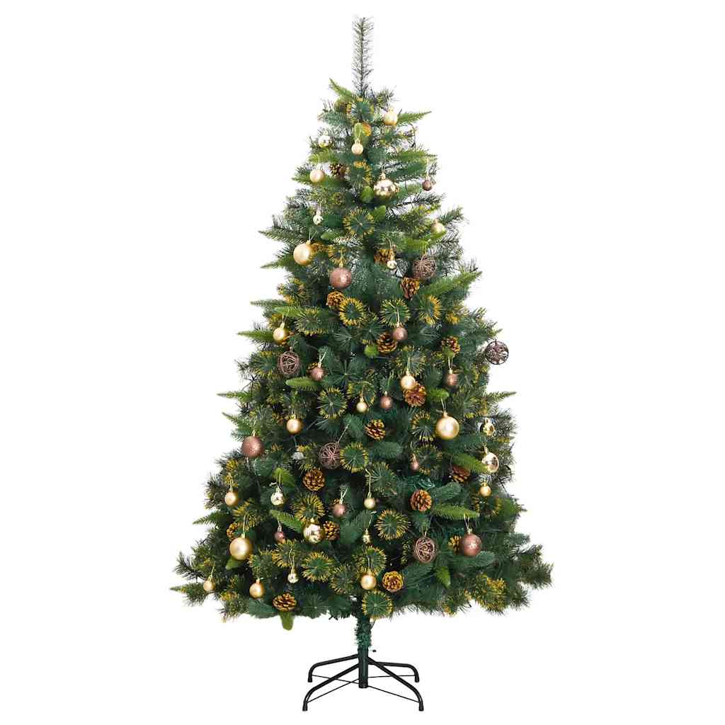 Artificial Hinged Christmas Tree 300 LEDs & Ball Set 70.9"