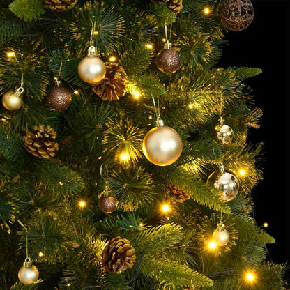 Artificial Hinged Christmas Tree 300 LEDs & Ball Set 82.7"