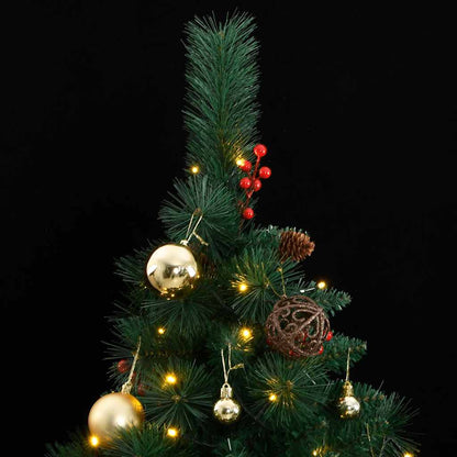 Artificial Hinged Christmas Tree 300 LEDs & Ball Set 70.9"