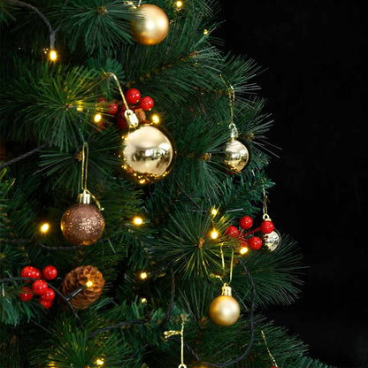 Artificial Hinged Christmas Tree 300 LEDs & Ball Set 70.9"