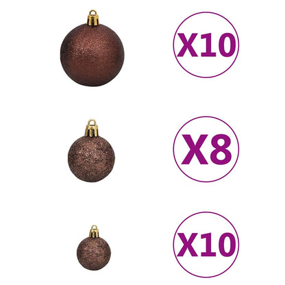 Artificial Hinged Christmas Tree 300 LEDs & Ball Set 70.9"