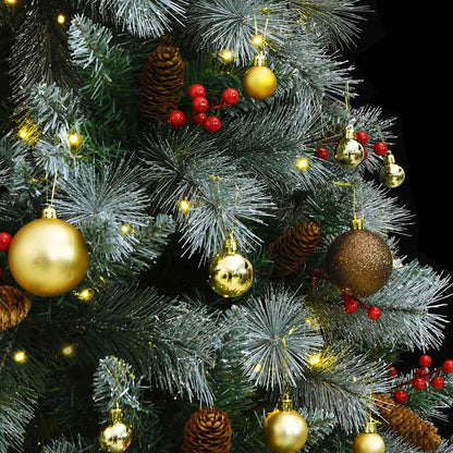 Artificial Hinged Christmas Tree 300 LEDs & Ball Set 82.7"