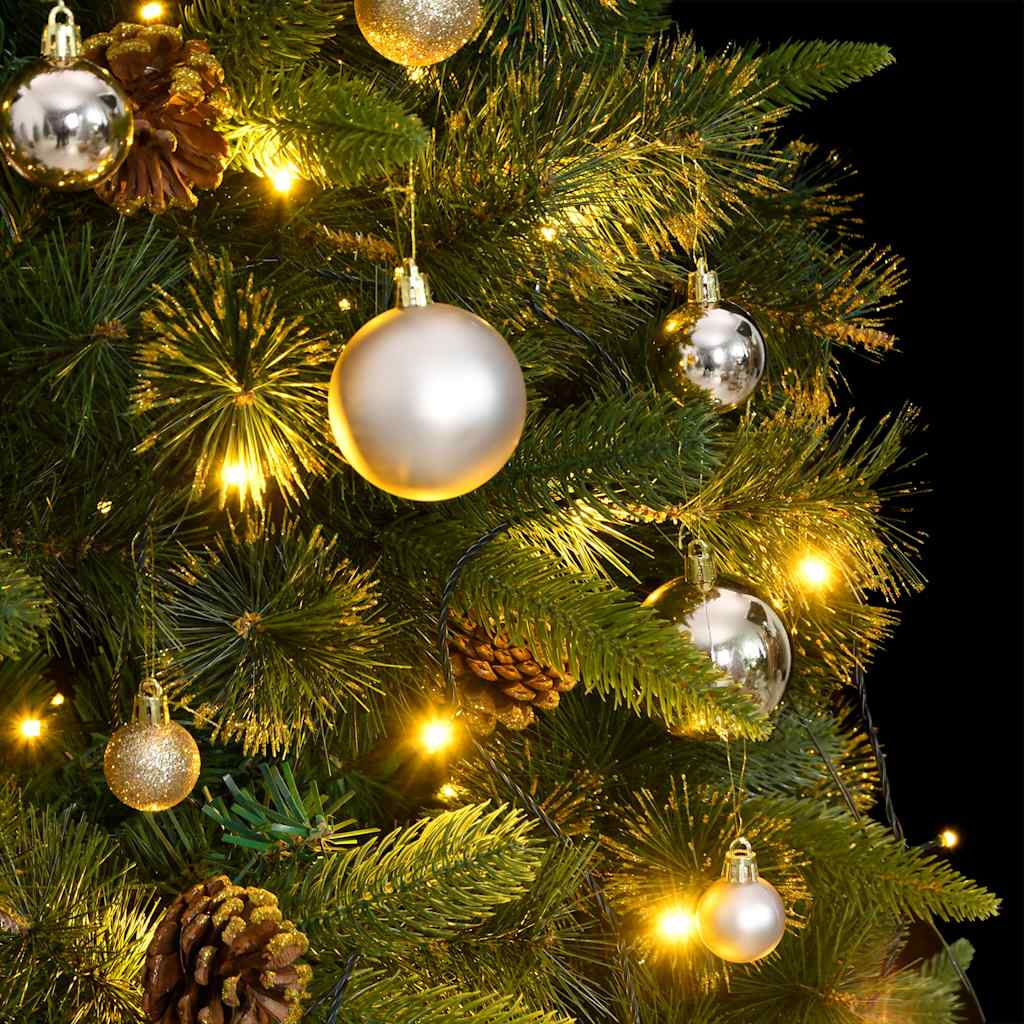 Artificial Hinged Christmas Tree 300 LEDs & Ball Set 82.7"