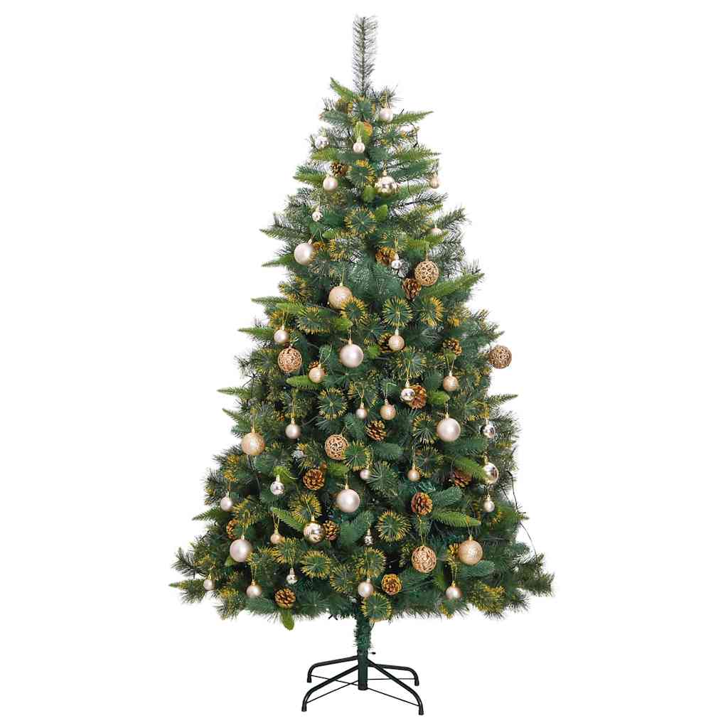 Artificial Hinged Christmas Tree 300 LEDs & Ball Set 82.7"