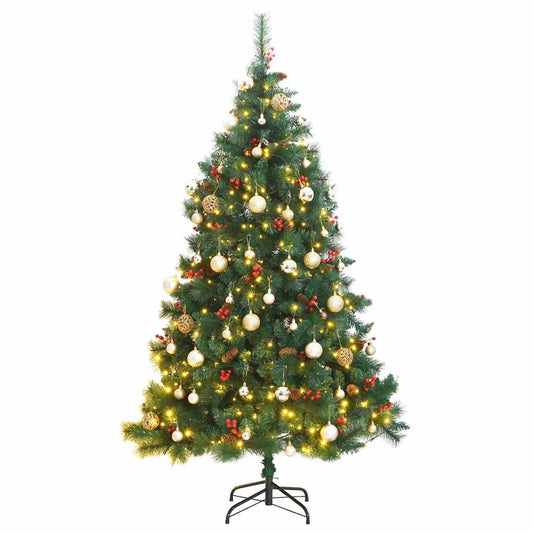 Artificial Hinged Christmas Tree 300 LEDs & Ball Set 82.7"
