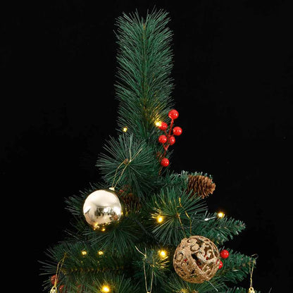 Artificial Hinged Christmas Tree 300 LEDs & Ball Set 94.5"