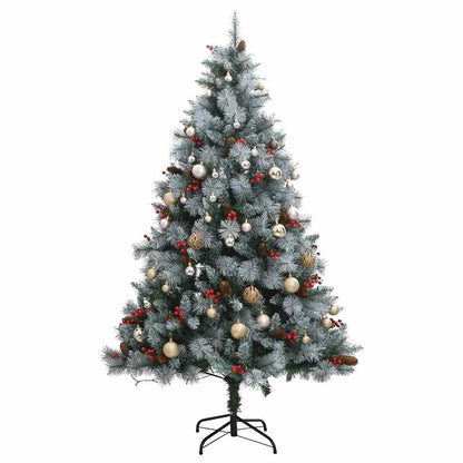 Artificial Hinged Christmas Tree 300 LEDs & Ball Set 82.7"